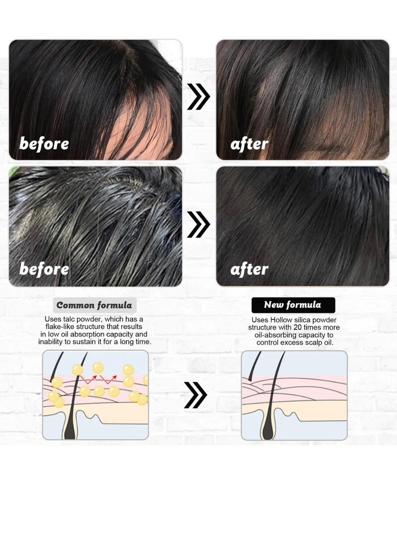 Elaimei Dry Shampoo Powder Dry Shampoo Absorbs Excess Oil Refreshes Roots and Volumizes Hair Mini Dry Shampoo Hair Volumizing Dry Shampoo Powder with Charcoal Powder and Biotin Hair Powder Dry Shampoo 8.5g - Image 2
