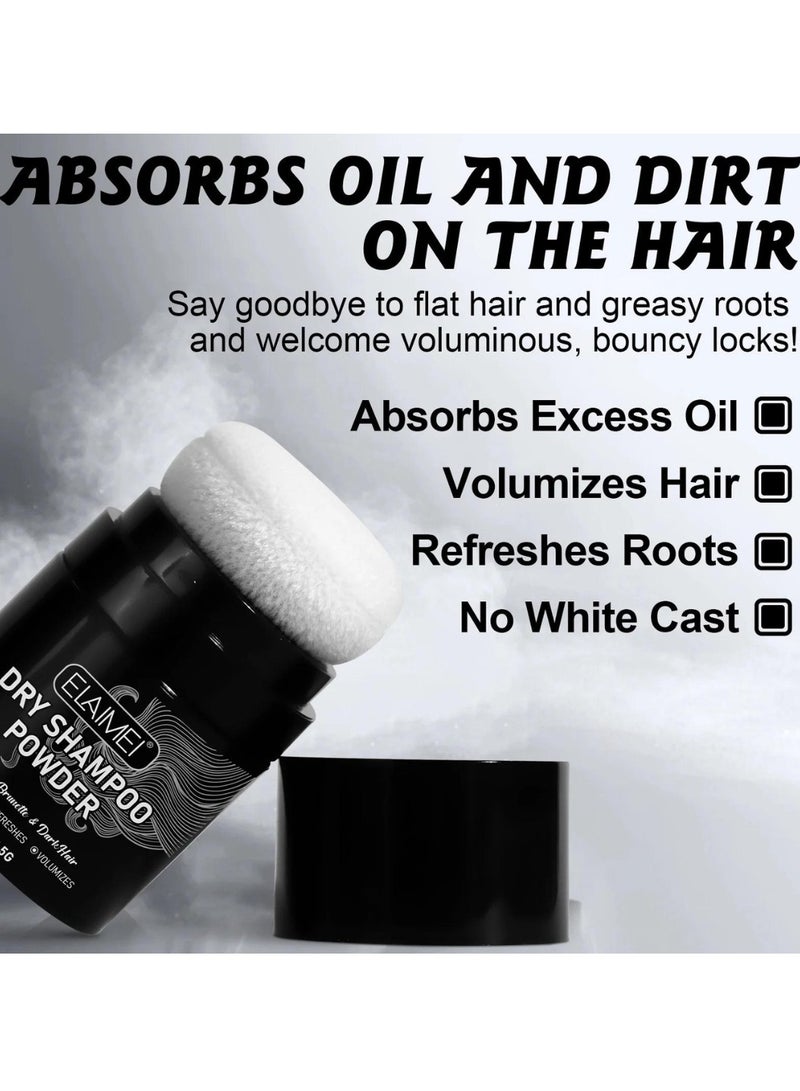 Elaimei Dry Shampoo Powder Dry Shampoo Absorbs Excess Oil Refreshes Roots and Volumizes Hair Mini Dry Shampoo Hair Volumizing Dry Shampoo Powder with Charcoal Powder and Biotin Hair Powder Dry Shampoo 8.5g - Image 5