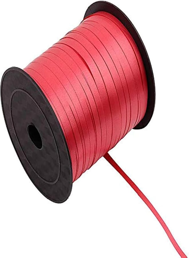 Cherry RED Balloon & Gift Ribbon Roll - Foil Curling - 450m
