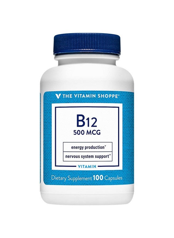 The Vitamin Shoppe Vitamin B12 500mcg - Supports Energy Production, Once Daily Dietary Supplement - Vitamin B-12 (As Cyanocobalamin), Gluten & Dairy Free (100 Capsules) by The Vitamin Shoppe - Image 2