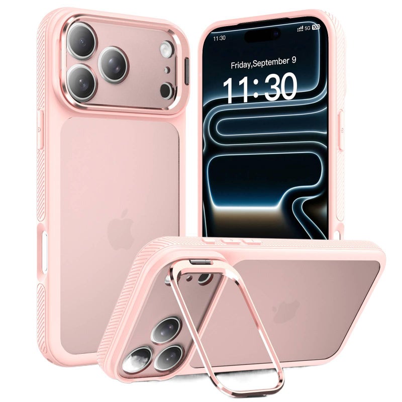 BB غطاء واقي بسيليكون لـ iPhone 16 / 16 Plus / 16 Pro / 16 Pro Max مع حماية من السقوط ومقاومة بصمات الأصابع مع مقاوم للصدمات مع حامل قائم مع فتحة حبل التعليق باللون بنفسجي بوظيفة حام. - Image 5