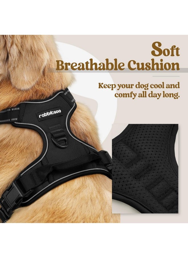 Rabbitgoo rabbitgoo Dog Harness No Pull with 2 Leash Clips, Adjustable Soft Padded, Reflective Oxford No Choke Pet Vest with Easy Control Handle for Large Dogs, Black, L  - Image 2