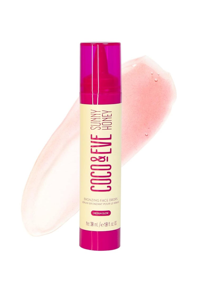 COCO & EVE Coco & Eve Sunny Honey Bronzing Face Drops (Medium Glow) for Natural Self Tanning . Hydrating Hyaluronic Acid. Gradual Face Tanning Serum. Indoor Sunless Moisturizing Self Tanner (1 fl oz)  - Image 1