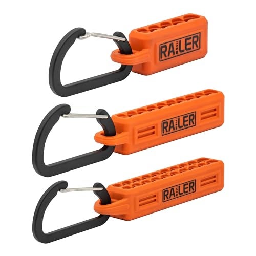 Railer Screwdriver Bit Holder Storage Organizer - 3 Pack – 5-Hole, 10- Hole and 20-Hole Bit Holder with Carabiner - Image 1
