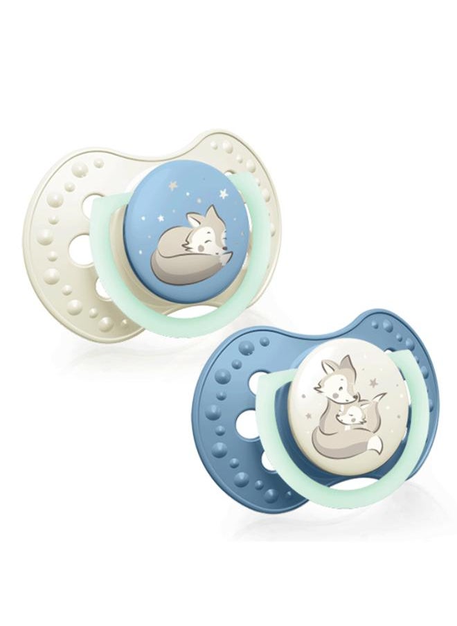 lovi Silicone Dynamic Soother 0-3m 2 pcs Night&Day Boy  - Image 1