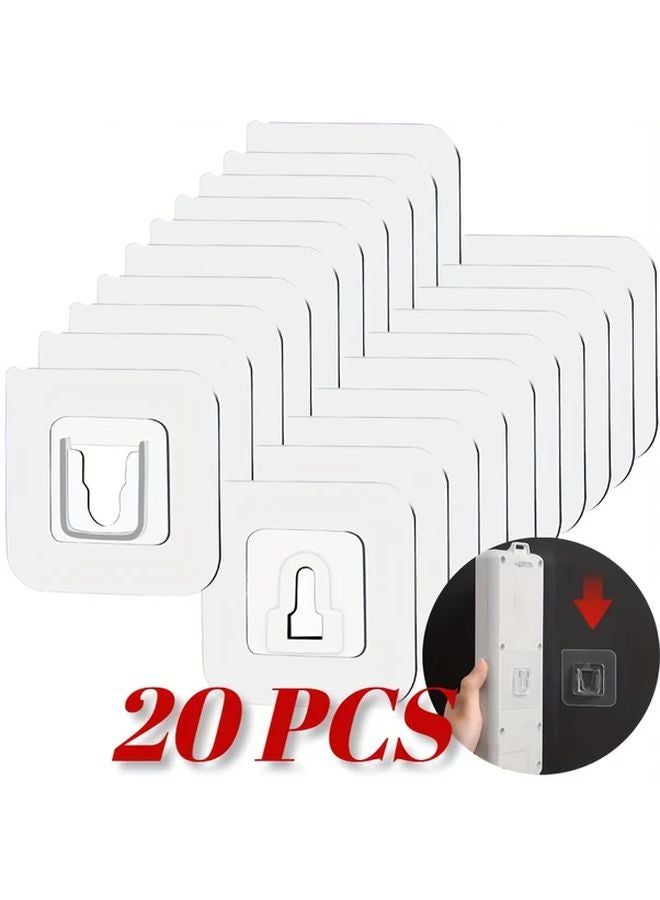 20 Pack Transparent Adhesive Wall Hooks Strong Suction Cup For Kitchen Bathroom Storage - Image 4