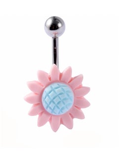 Generic Yosrstore Style Steel Silicone Sunflowers Navel Piercings Belly Button Rings Fashion Cute Piercing  - Image 1
