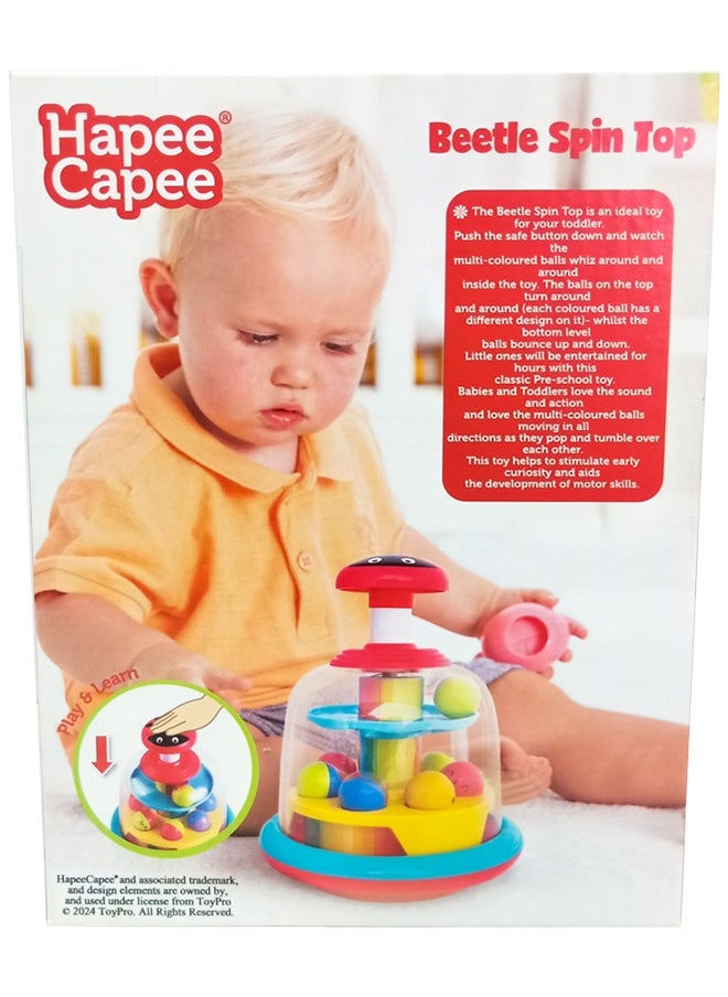 Hapee Capee Beetle Spin Top, Spinning Toys with Multi-coloured balls and Beetle on the top, Best Gift toys for 6+ months.  - Image 4