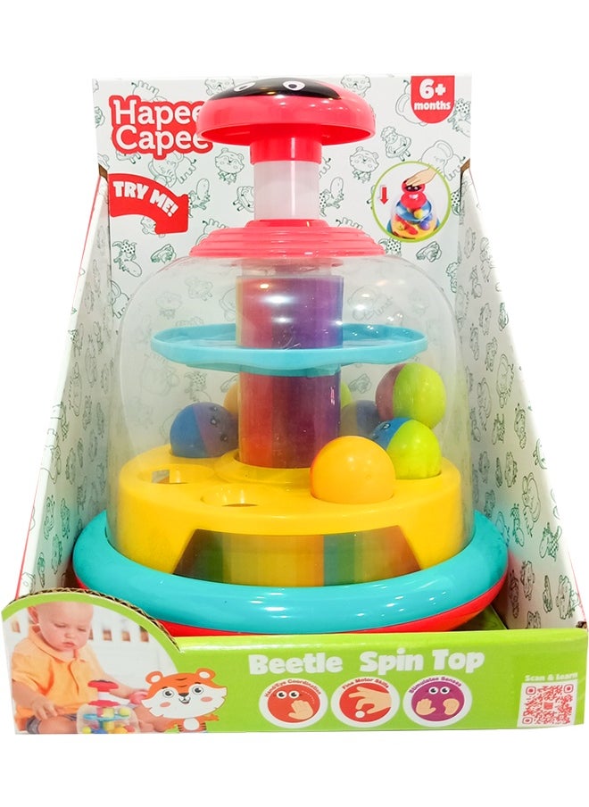 Hapee Capee Beetle Spin Top, Spinning Toys with Multi-coloured balls and Beetle on the top, Best Gift toys for 6+ months.  - Image 3