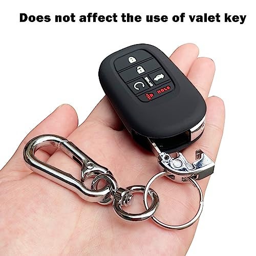 TANDRIVE Key Fob Cover for (5 Buttons) Honda 2026 2025-2022 Civic Accord CR-V HR-V Pilot and 2026 Passport, Silicone, 2-Pack, Black and Black - Image 3