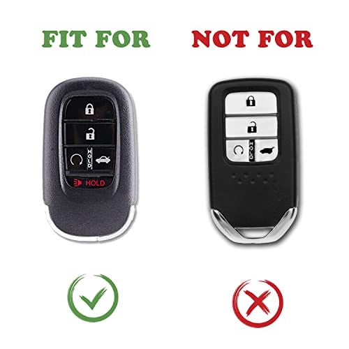 TANDRIVE Key Fob Cover for (5 Buttons) Honda 2026 2025-2022 Civic Accord CR-V HR-V Pilot and 2026 Passport, Silicone, 2-Pack, Black and Black - Image 2