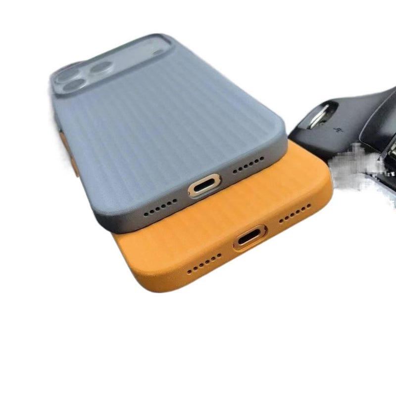 غطاء MagSafe بPC لـ iPhone 15 / 15 Plus / 15 Pro / 15 Pro Max مع مغناطيس قوي ونقشة مخططة مع ملمس غير لامع باللون أزرق مغناطيسي - Veloris - Image 4