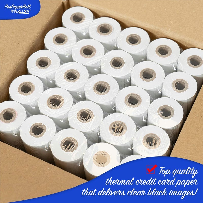 PosPaperRoll ورق حراري 2-1/4 × 70 فيريفون VX520 إينجينكو ICT220 ICT250 فيرست داتا FD400 نوريت 8000 8020 STP103، 50 لفة خالية من BPA بواسطة رولكسي - Image 2