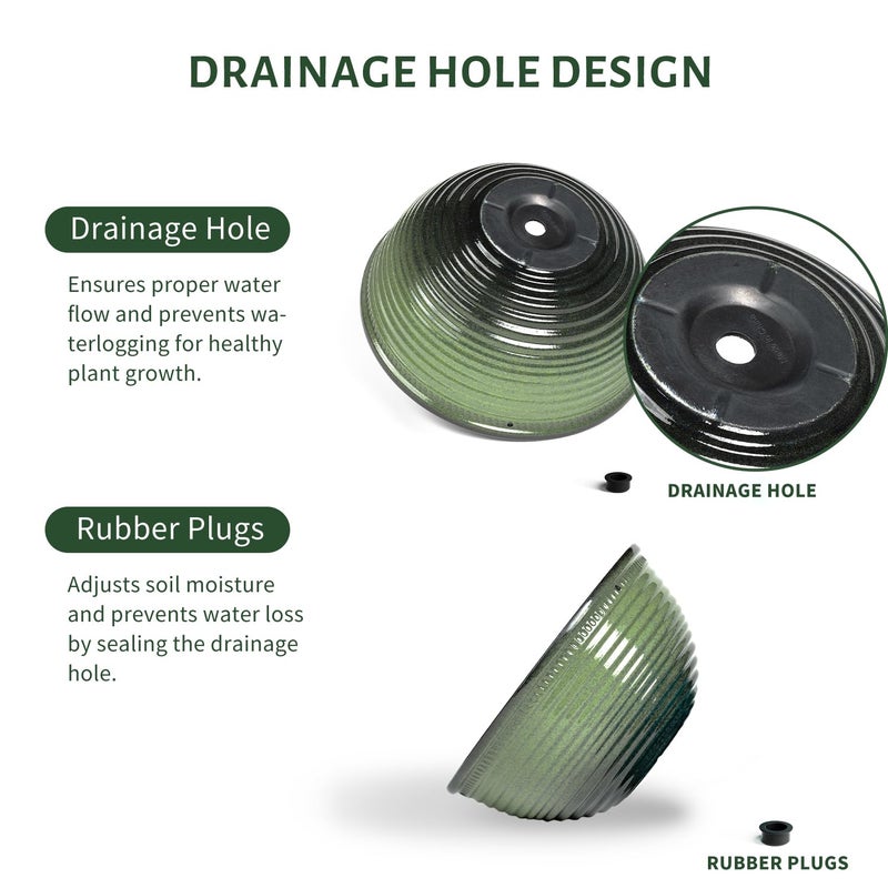 Vanslogreen 10 Inch Hanging Planter, 2 Pack Hanging Planters for Indoor Outdoor Plants Self Watering Hanging Pots with Drainage Holes for Garden Home (Green) - Image 3