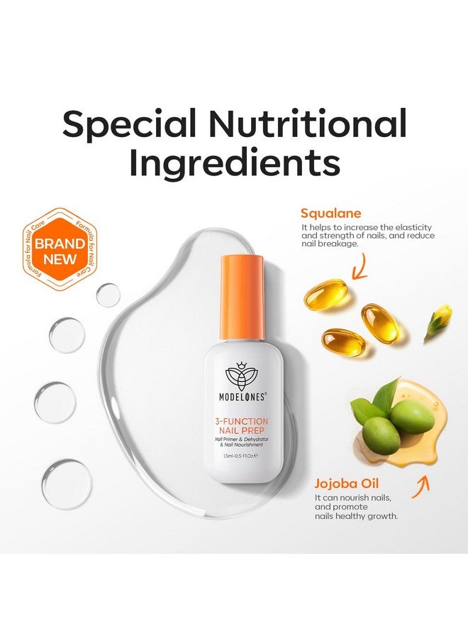 modelones 3-Function Nail Prep, 15 ml Nail Primer and Dehydrator & Nail Nourishment - Image 3