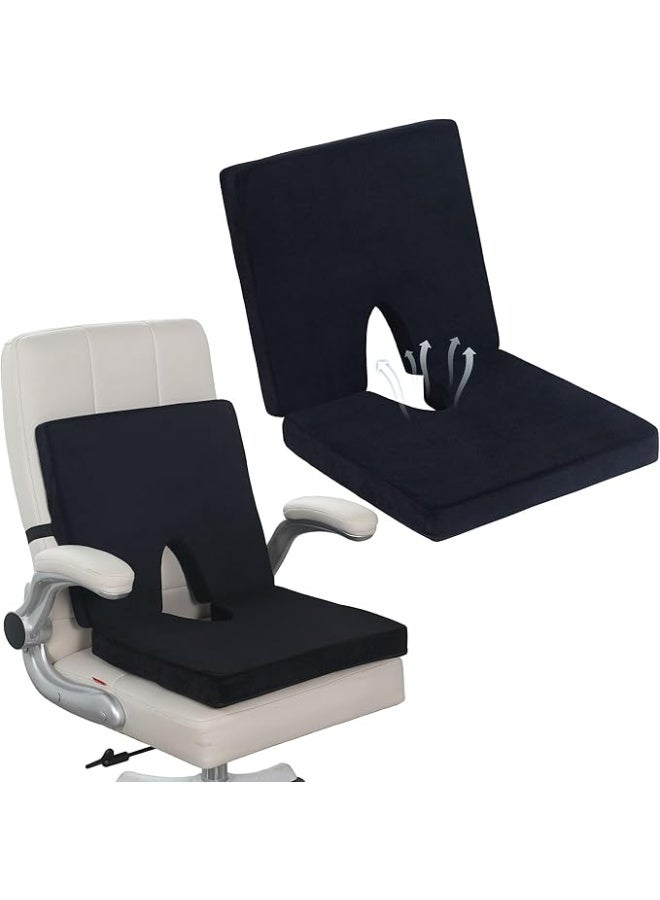 Foldable & Portable Lumbar Support Seat Cushion - Ergonomic Back Rest & Coccyx Pillow for Posture Correction & Tailbone Pain Relief - Practical for Office, Car & Travel - Image 1