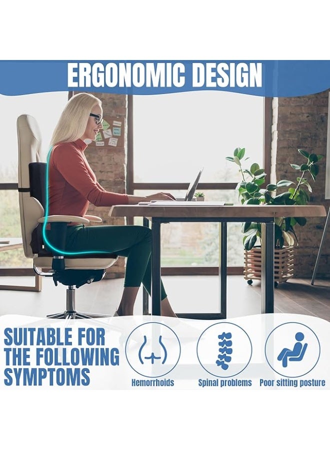 Foldable & Portable Lumbar Support Seat Cushion - Ergonomic Back Rest & Coccyx Pillow for Posture Correction & Tailbone Pain Relief - Practical for Office, Car & Travel - Image 3