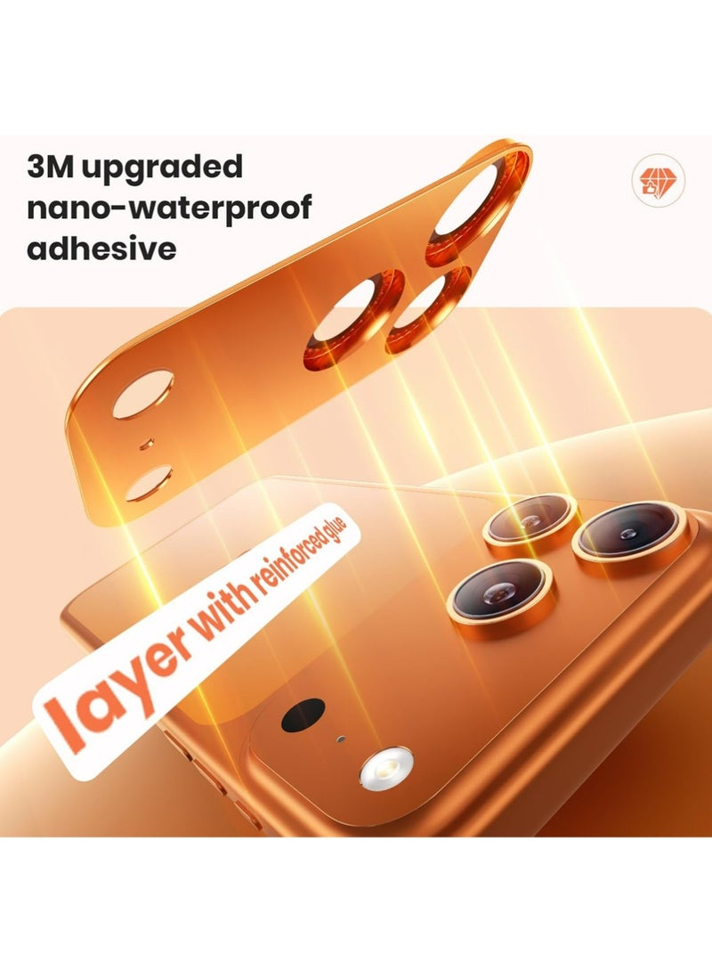 إكس ليفيل آيفون 17 برو كاميرا عدسة حماية الماس بلينج - [ليس من السهل السقوط] [الامتصاص القوي] جليتر معدن سبيكة الألومنيوم الكاميرا الخلفية غطاء الشاشة الملحقات ، البرتقال الكوني - Image 3