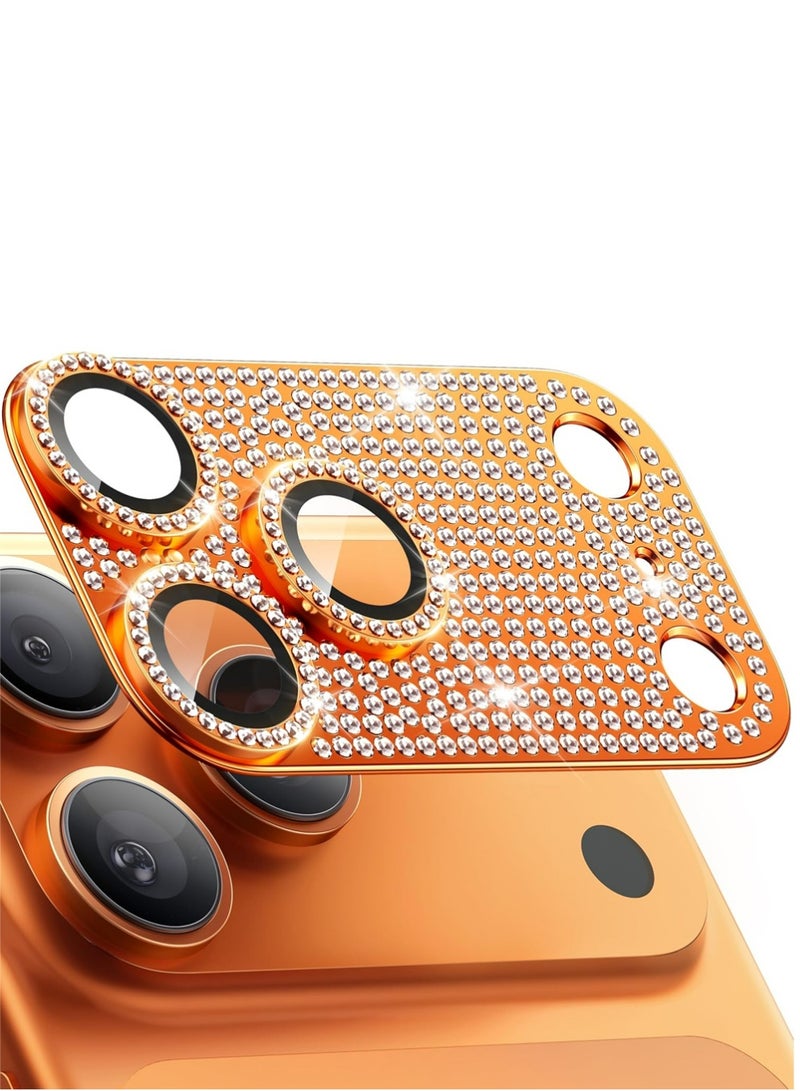 إكس ليفيل آيفون 17 برو كاميرا عدسة حماية الماس بلينج - [ليس من السهل السقوط] [الامتصاص القوي] جليتر معدن سبيكة الألومنيوم الكاميرا الخلفية غطاء الشاشة الملحقات ، البرتقال الكوني - Image 1