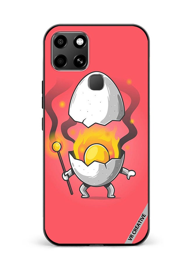 VR CREATIVE Protective Case Cover For Infinix Smart 6 Cute Fire Egg Design Multicolour - Image 1