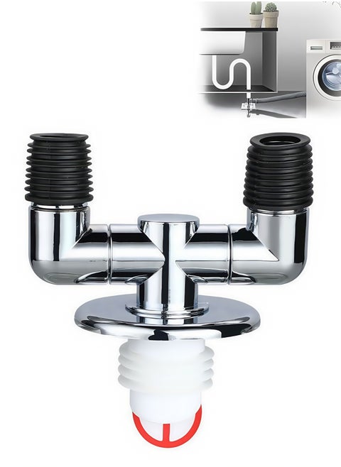 Drain Connector  Washing Machine Drainage Backflow Preventer Three-Way Downpipe Interface Floor Drain Pipe Preventer Connector Anti-Overflow Laundry Machine Floor Drain Adapter