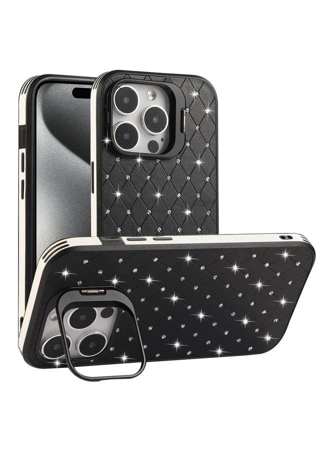 S-TOP Case For iPhone 15 Pro Max Starry Bling Diamonds Lens Holder Phone Case - Image 1