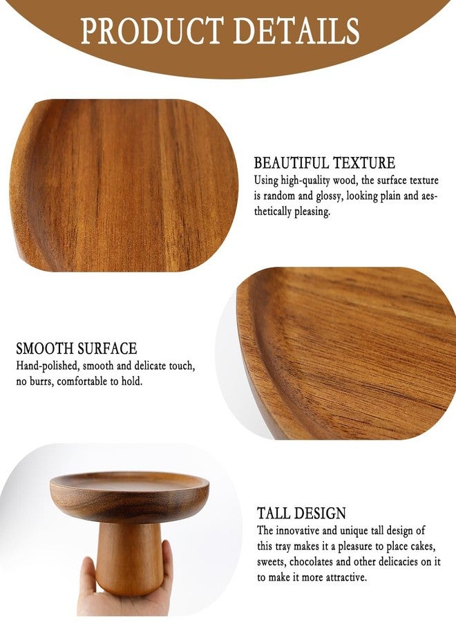 LCJAOF Round Wood Cake Display Stand 6 inch Dessert Display Plates Cupcake Pedestal Stand for Wedding Serving Table Parties Decorating Birthday - Image 3