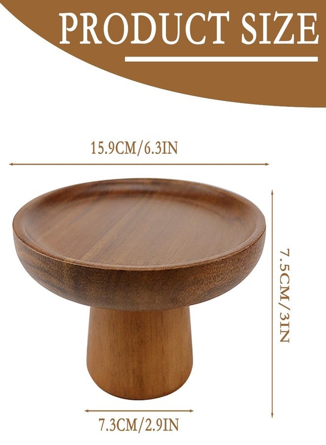 LCJAOF Round Wood Cake Display Stand 6 inch Dessert Display Plates Cupcake Pedestal Stand for Wedding Serving Table Parties Decorating Birthday - Image 2