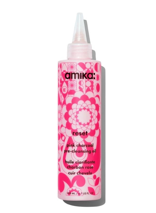 amika - Amika Reset Pink Charcoal Scalp Cleansing Oil – Detoxifying Pre-Wash Scalp Treatment with Pink Clay, Charcoal, and Sea Buckthorn to Remove Build-Up, Excess Oil, and Impurities for a Refreshed, Balanced Scalp – 200 ml / 6.7 oz, Vegan & Cruelty-Free - Image 1