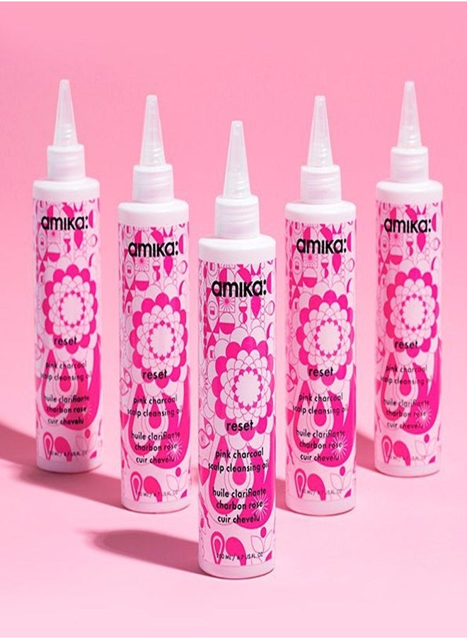 amika - Amika Reset Pink Charcoal Scalp Cleansing Oil – Detoxifying Pre-Wash Scalp Treatment with Pink Clay, Charcoal, and Sea Buckthorn to Remove Build-Up, Excess Oil, and Impurities for a Refreshed, Balanced Scalp – 200 ml / 6.7 oz, Vegan & Cruelty-Free - Image 1