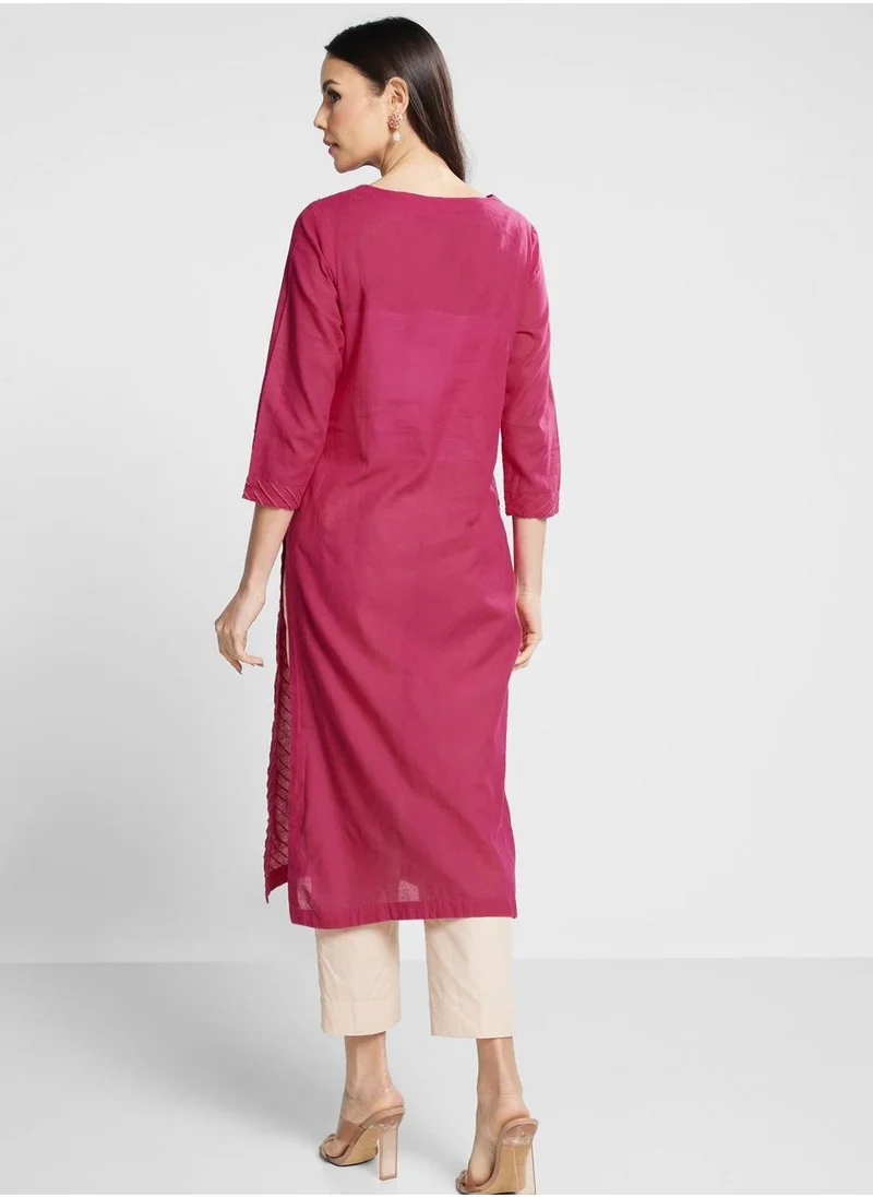 Fabindia Patterned Keyhole Neck Kurti