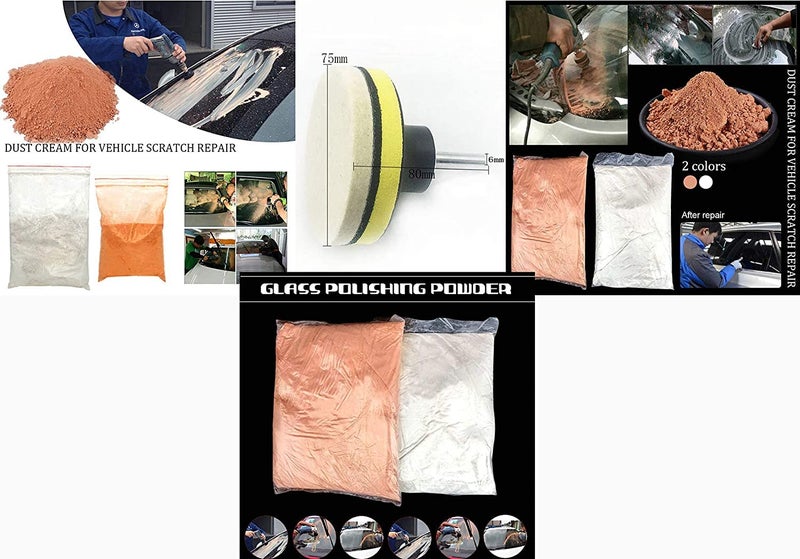 DIY Crafts 500 Grm, Cerium Oxide, Glass Cerium Oxide Polishing Scratch Remove Car Windscreen Polishing Kit Practical Auto Car Windows Scratch Remover Glass 70%(500 Grm, Cerium Oxide) - Image 4