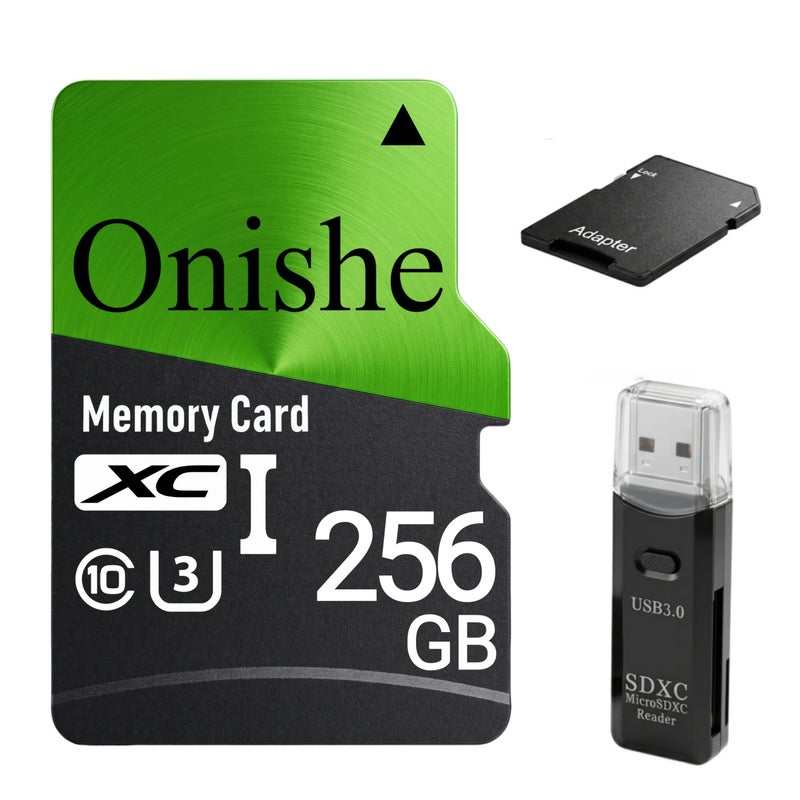 Onishe 256GB TF Card Class 10 Flash Memory Card U3 4K Expansion Micro SD Card High Speed for Camera/Gopro/Phone/Car Dashcam/Monitor/Drone/Computer/Tablet/PC - Image 1