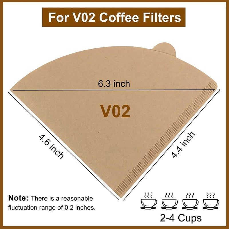 Style Keepers Cone Coffee Filters Size 0214 Cups Unbleached Natural Brown V02 Disposable Coffee Filter Paper Compatible with V60 Conical Shaped Pour Over Coffee Dripper and Drip Coffee Maker 200 - Image 2