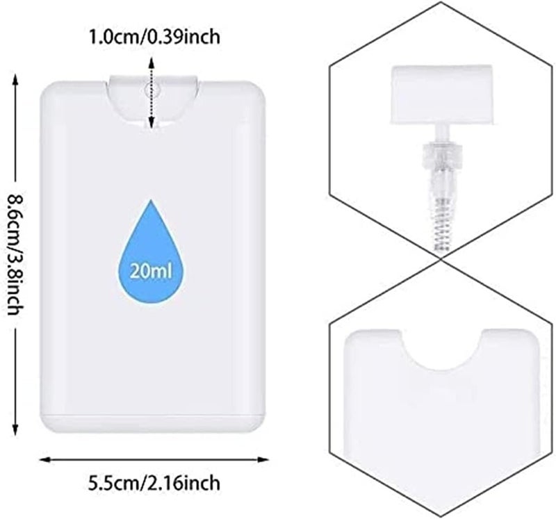 Healthcom 20 Packs 20ml Clear Plastic Perfume Spray Bottle Containers Refillable Perfume Spray Bottles Card Type Fine Mist Empty Container Moisturizing Water Box Makeup Sprayer for Skincare Water - Image 2