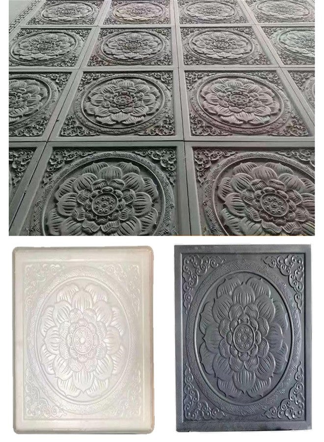 MWNAGO 2 pcs Concrete molds for Walkways DIY Plastic Square Concrete Stamps Flagstone Casting Concrete Paver Molds Garden Paths Stone Patio Pavers for Garden (15.7 * 15.7 * 1.4 inches, B, 2) - Image 1