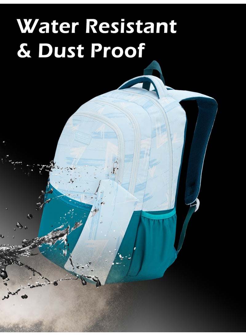 لافي حقيبة ظهر لافي سبورت  لتر بنقوش فرشاة | متوافقة مع اللابتوب | غطاء مطر | حافظة أقلام | أزرق فاتح - Image 4