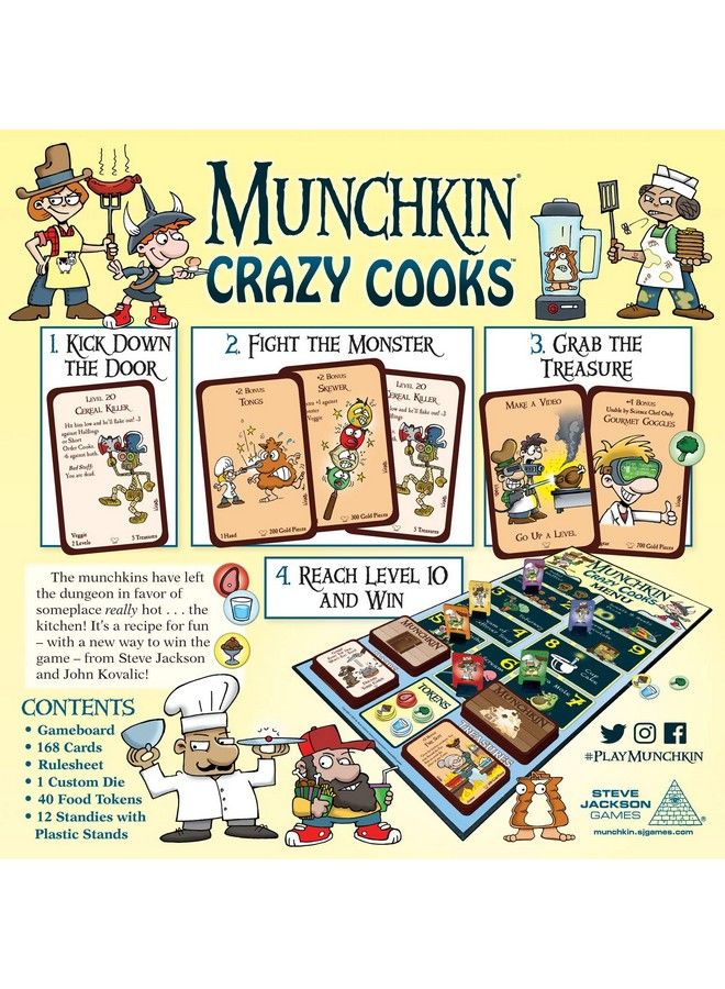 STEVE JACKSON GAMES Munchkin Crazy Cooks Board Game ; Family Card And Board Game ; Adult Kids & Family Game ; Fantasy Adventure ; Fantasy Rpg ; Ages 10+ ; 36 Players ; Avg Play Time 120 Min - Image 3