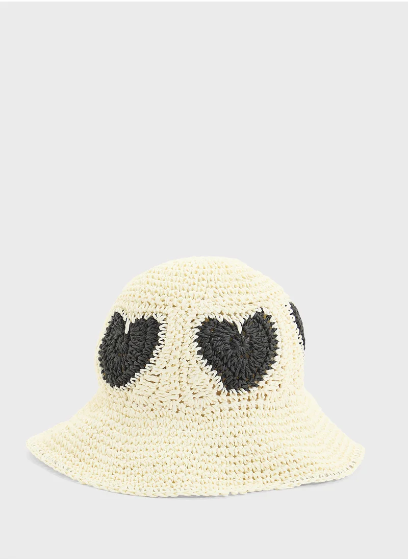 جينجر Heart Motif Raffiahat