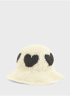 Ginger Heart Motif Raffiahat  - Image 1