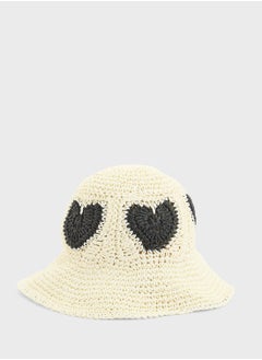 Ginger Heart Motif Raffiahat  - Image 2