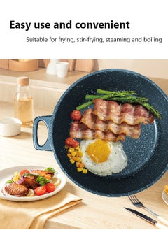 HK 12-Piece Kitchen Cookware set, Casserole Set And Frying Pan With Non Stick Cookware sets ,Finish Glass lid PFOA-Free  20-24-28-32 cm (Deep Stockpot) + 28 cm (deep Frying Pan)+ Pair Of Gloves（Grey）  - Image 3