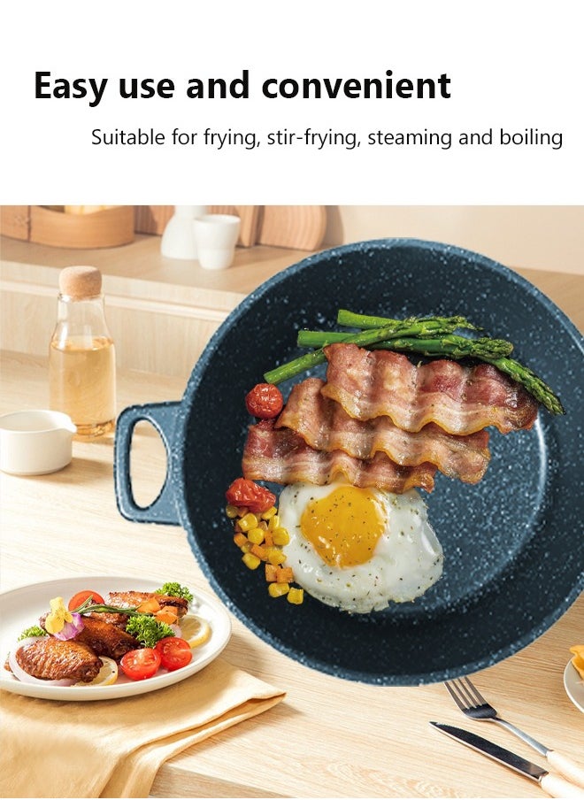 HK - 12-Piece Kitchen Cookware set, Casserole Set And Frying Pan With Non Stick Cookware sets ,Finish Glass lid PFOA-Free  20-24-28-32 cm (Deep Stockpot) + 28 cm (deep Frying Pan)+ Pair Of Gloves（Grey） - Image 1