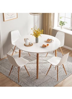 Generic Modern Dining Table Coffee Table Kitchen Table with Solid Wooden Legs Round Table for Living Room Kitchen Dining Room Lounging Cafeterias (Round, 80 * 80 * 73CM)  - Image 1