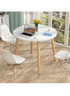 Generic Modern Dining Table Coffee Table Kitchen Table with Solid Wooden Legs Round Table for Living Room Kitchen Dining Room Lounging Cafeterias (Round, 80 * 80 * 73CM)  - Image 3