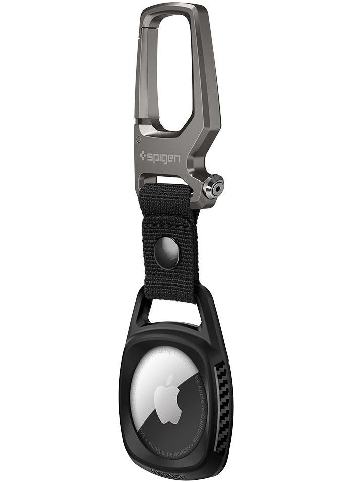 Spigen - Rugged Armor with Keychain Ring for Apple AirTag - Matte Black - Image 1
