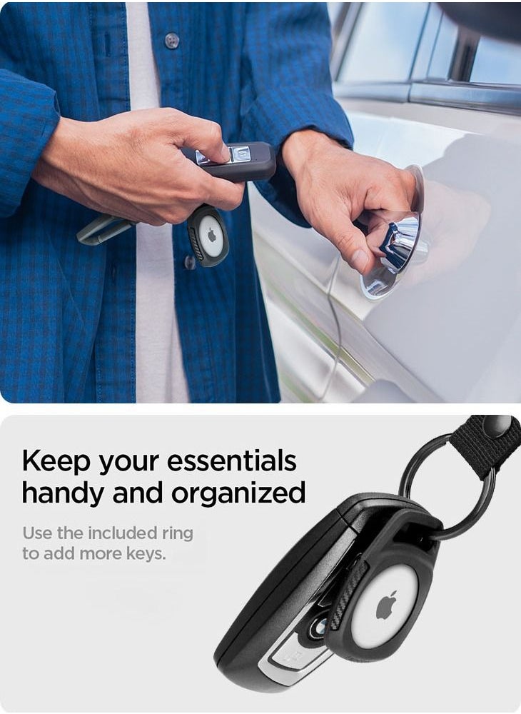 Spigen - Rugged Armor with Keychain Ring for Apple AirTag - Matte Black - Image 1