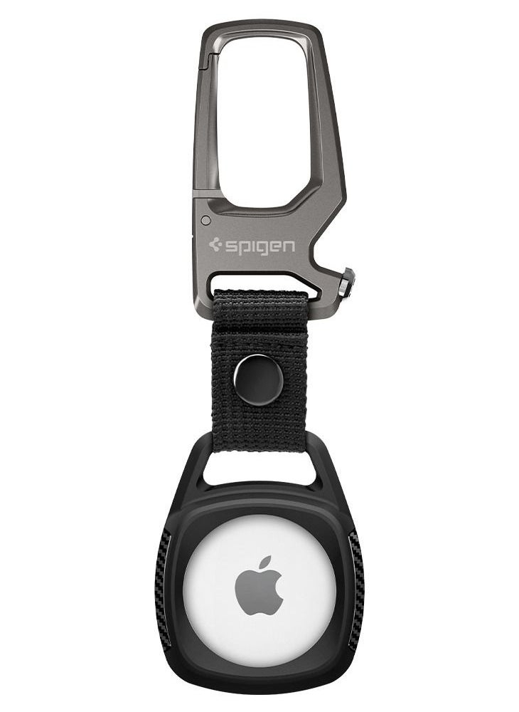 Spigen - Rugged Armor with Keychain Ring for Apple AirTag - Matte Black - Image 1