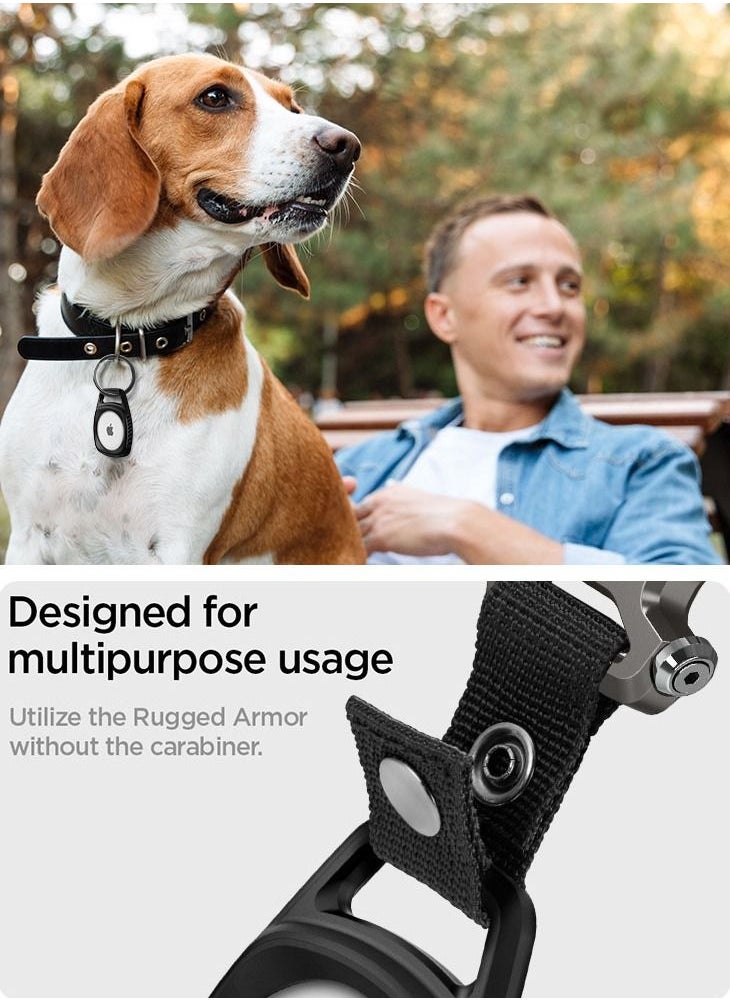 Spigen - Rugged Armor with Keychain Ring for Apple AirTag - Matte Black - Image 1