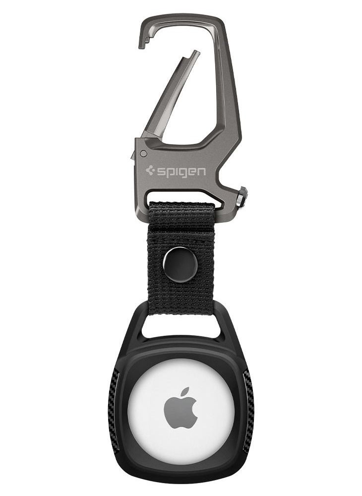 Spigen - Rugged Armor with Keychain Ring for Apple AirTag - Matte Black - Image 1